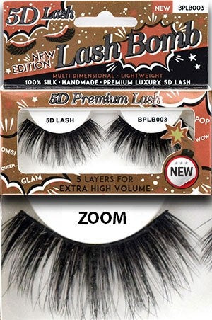 5D Lash Bomb false eyelashes packaging with product details.